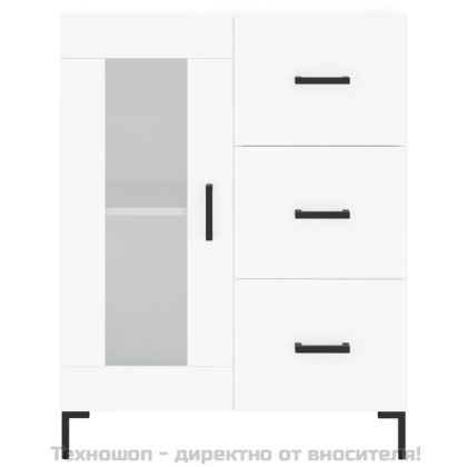 Сайдборд, бял, 69,5x34x90 см, инженерно дърво