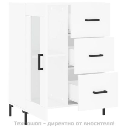 Сайдборд, бял, 69,5x34x90 см, инженерно дърво