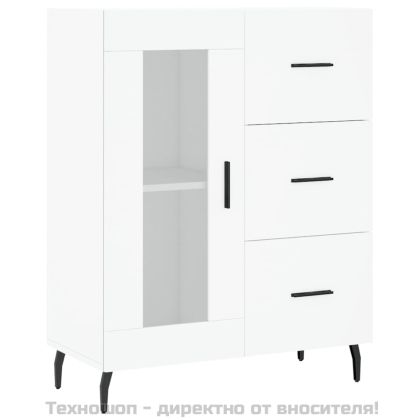 Сайдборд, бял, 69,5x34x90 см, инженерно дърво