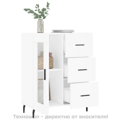 Сайдборд, бял, 69,5x34x90 см, инженерно дърво