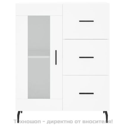 Сайдборд, бял, 69,5x34x90 см, инженерно дърво