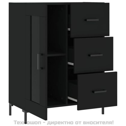 Сайдборд, черен, 69,5x34x90 см, инженерно дърво