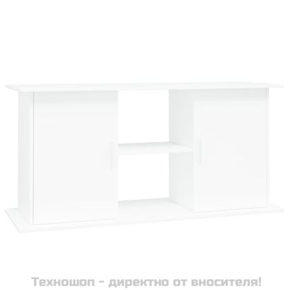 Поставка за аквариум, бяла, 121x41x58 см, инженерно дърво