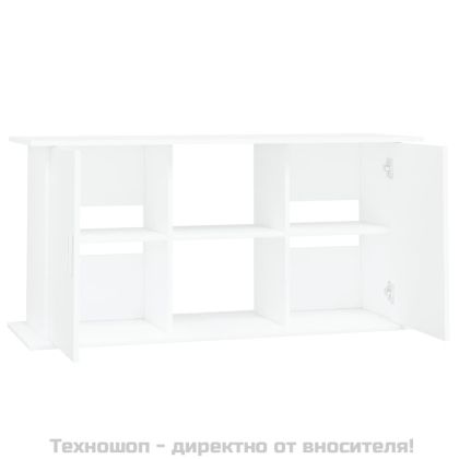 Поставка за аквариум, бяла, 121x41x58 см, инженерно дърво