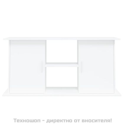 Поставка за аквариум, бяла, 121x41x58 см, инженерно дърво