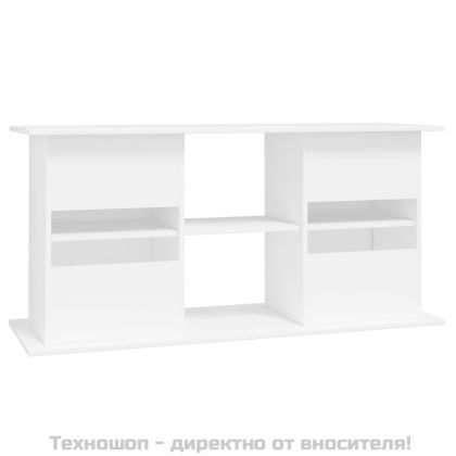 Поставка за аквариум, бяла, 121x41x58 см, инженерно дърво