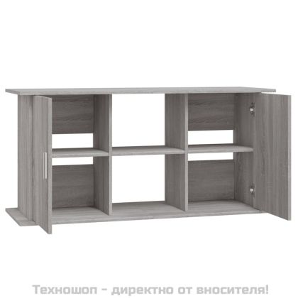 Поставка за аквариум, сив сонома, 121x41x58 см, инженерно дърво