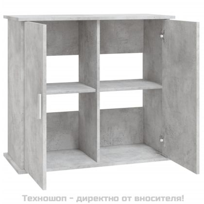 Стойка за аквариум, бетонна, сива, 81x36x73 см, инженерно дърво