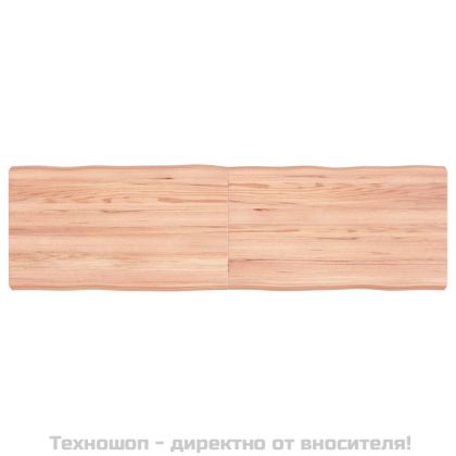 Плот за маса светлокафяв 140x40x(2-6) см обработен масивен дъб