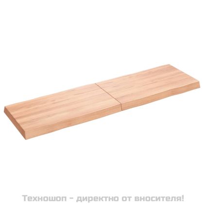 Плот за маса светлокафяв 140x40x(2-6) см обработен масивен дъб