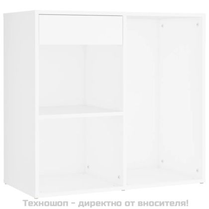 Комплект тоалетка с LED, бяла, инженерно дърво