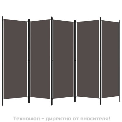 Параван за стая, 5 панела, антрацит, 250x180 см