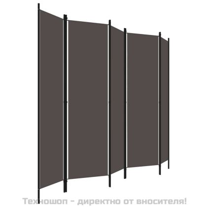Параван за стая, 5 панела, антрацит, 250x180 см
