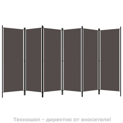 Параван за стая, 6 панела, антрацит, 300x180 cм