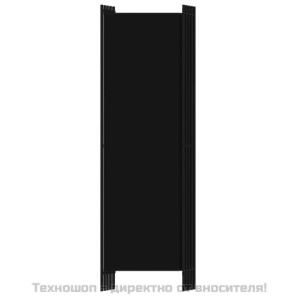 Параван за стая, 5 панела, черен, 250x180 см