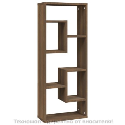 Стенен рафт, кафяв дъб, 36x16x90 см, инженерно дърво