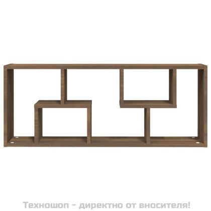 Стенен рафт, кафяв дъб, 36x16x90 см, инженерно дърво