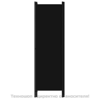 Параван за стая, 3 панела, черен, 150x180 см
