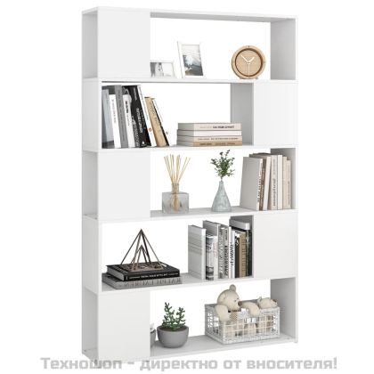 Шкаф разделител за стая, бяла, 100x24x155 см, инженерно дърво