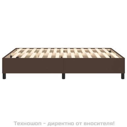 Рамка за легло с пружини, кафява, 140x190 см изкуствена кожа