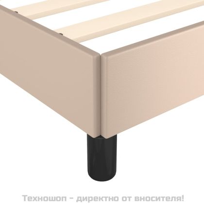 Рамка за легло, капучино, 140x200 см, изкуствена кожа