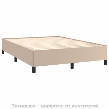 Рамка за легло, капучино, 140x190 см, изкуствена кожа