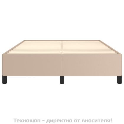 Рамка за легло, капучино, 140x190 см, изкуствена кожа