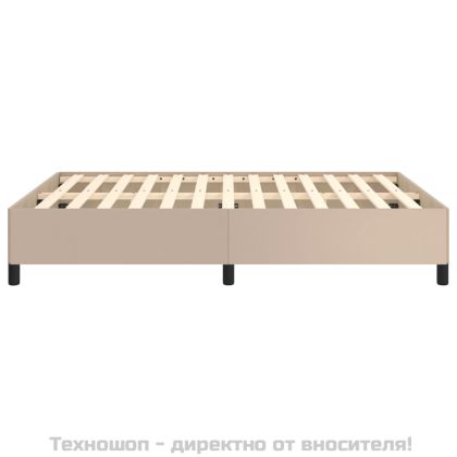 Рамка за легло, капучино, 140x190 см, изкуствена кожа