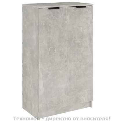 Шкаф за обувки, бетонно сив, 59x35x100,5 см, инженерно дърво