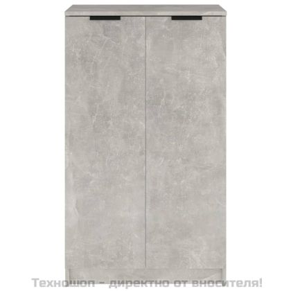 Шкаф за обувки, бетонно сив, 59x35x100,5 см, инженерно дърво