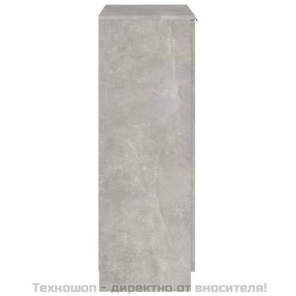 Шкаф за обувки, бетонно сив, 59x35x100,5 см, инженерно дърво