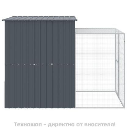 Клетка за пилета с волиера, антрацит, 165x251x181 см, стомана
