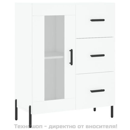 Сайдборд, бял, 69,5x34x90 см, инженерно дърво