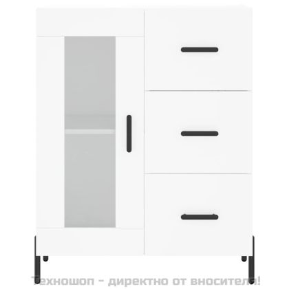 Сайдборд, бял, 69,5x34x90 см, инженерно дърво