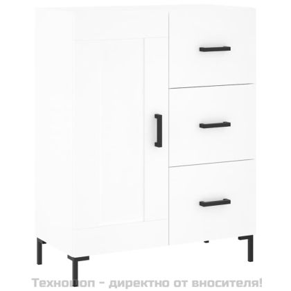 Сайдборд, бял, 69,5x34x90 см, инженерно дърво