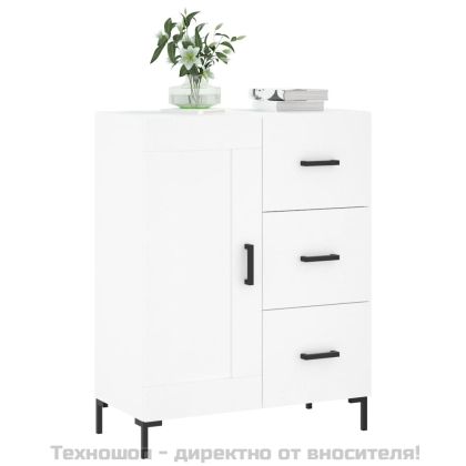 Сайдборд, бял, 69,5x34x90 см, инженерно дърво