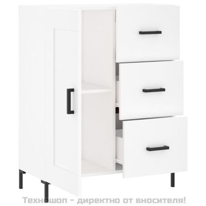 Сайдборд, бял, 69,5x34x90 см, инженерно дърво