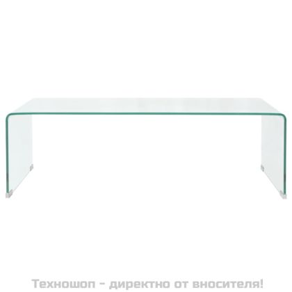 Маса за кафе от закалено стъкло, 98x45x30 cм, прозрачна