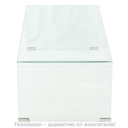 Маса за кафе от закалено стъкло, 98x45x30 cм, прозрачна