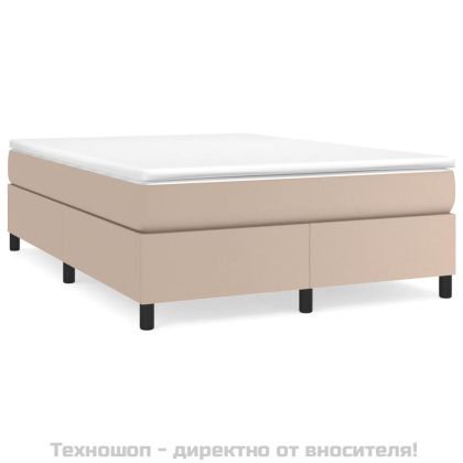 Рамка за легло с пружини, капучино, 140x200 см, изкуствена кожа