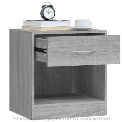 Нощни шкафчета, 2 бр, с чекмеджета, сив сонома