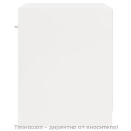 Нощни шкафчета 2 бр с чекмедже бял гланц