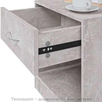 Нощни шкафчета, 2 бр, с чекмеджета, бетонно сиви