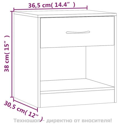 Нощни шкафчета, 2 бр, с чекмеджета, бетонно сиви