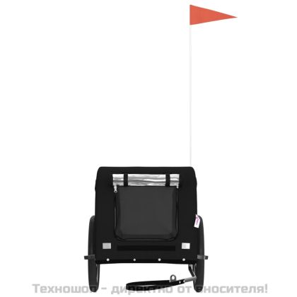 Ремарке за колело за любимци черно Оксфорд плат и желязо