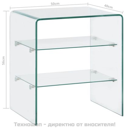 Маса за кафе, 50x40x56 см, закалено стъкло