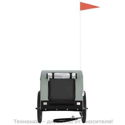 Ремарке за колело за любимци сив и черен Оксфорд плат и желязо