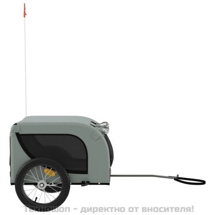 Ремарке за колело за любимци сив и черен Оксфорд плат и желязо