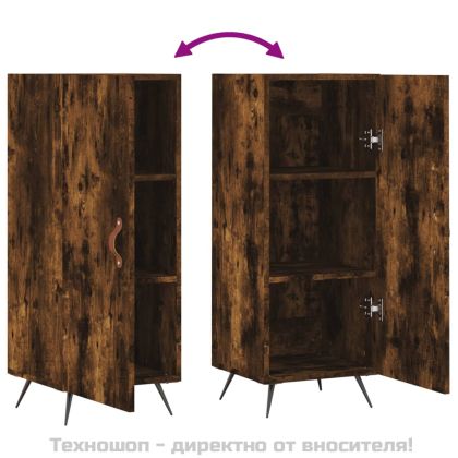 Сайдборд, опушен дъб, 34,5x34x90 см, инженерно дърво