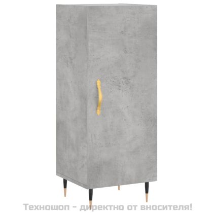 Сайдборд, бетонно сив, 34,5x34x90 см, инженерно дърво